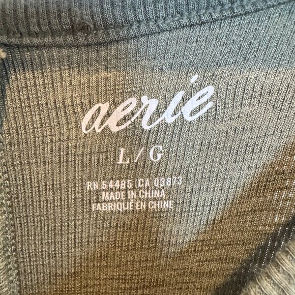 Aerie Ribbed High-Neck Tank Dress – Olive Green – Women’s Large - Picture 2 of 3